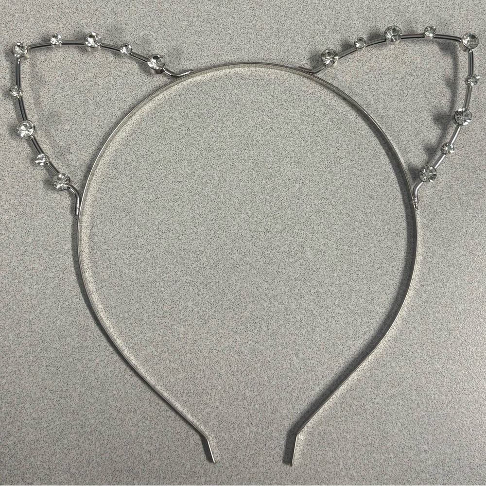 Sparkly Silver Cat Ear Headband